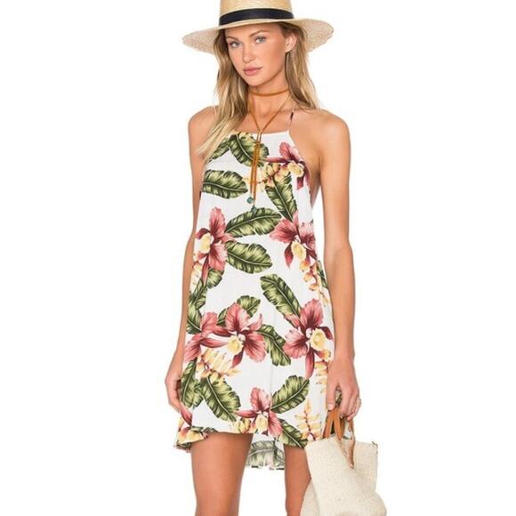 Show Me Your MuMu Dresses & Skirts - SHOW ME YOUR MUMU Tropical Aloha Blooms Halter Dress Size Medium Hawaiian Beach